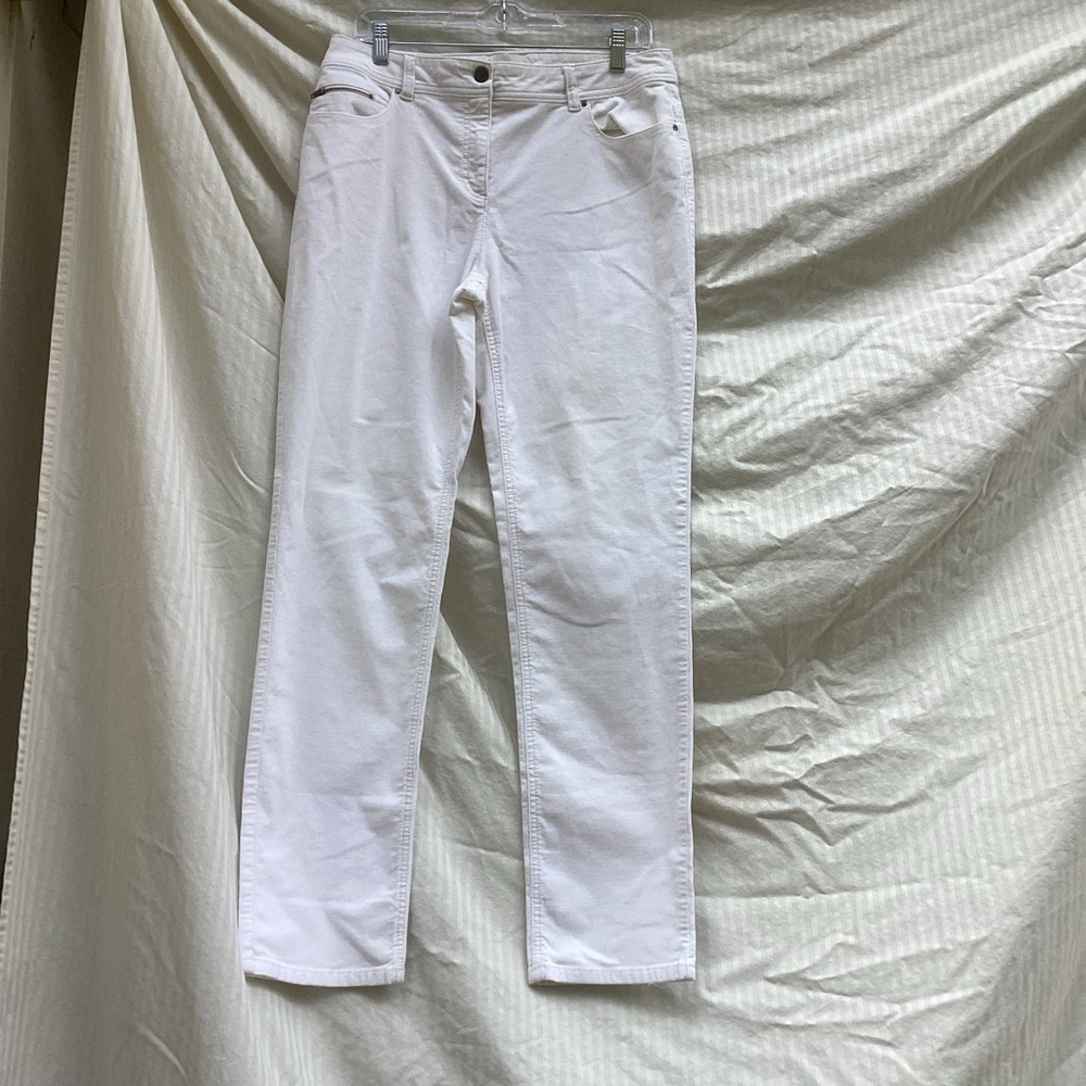 Chico's White Corduroy Straight Leg Jeans, Size 8 Chico’s 1